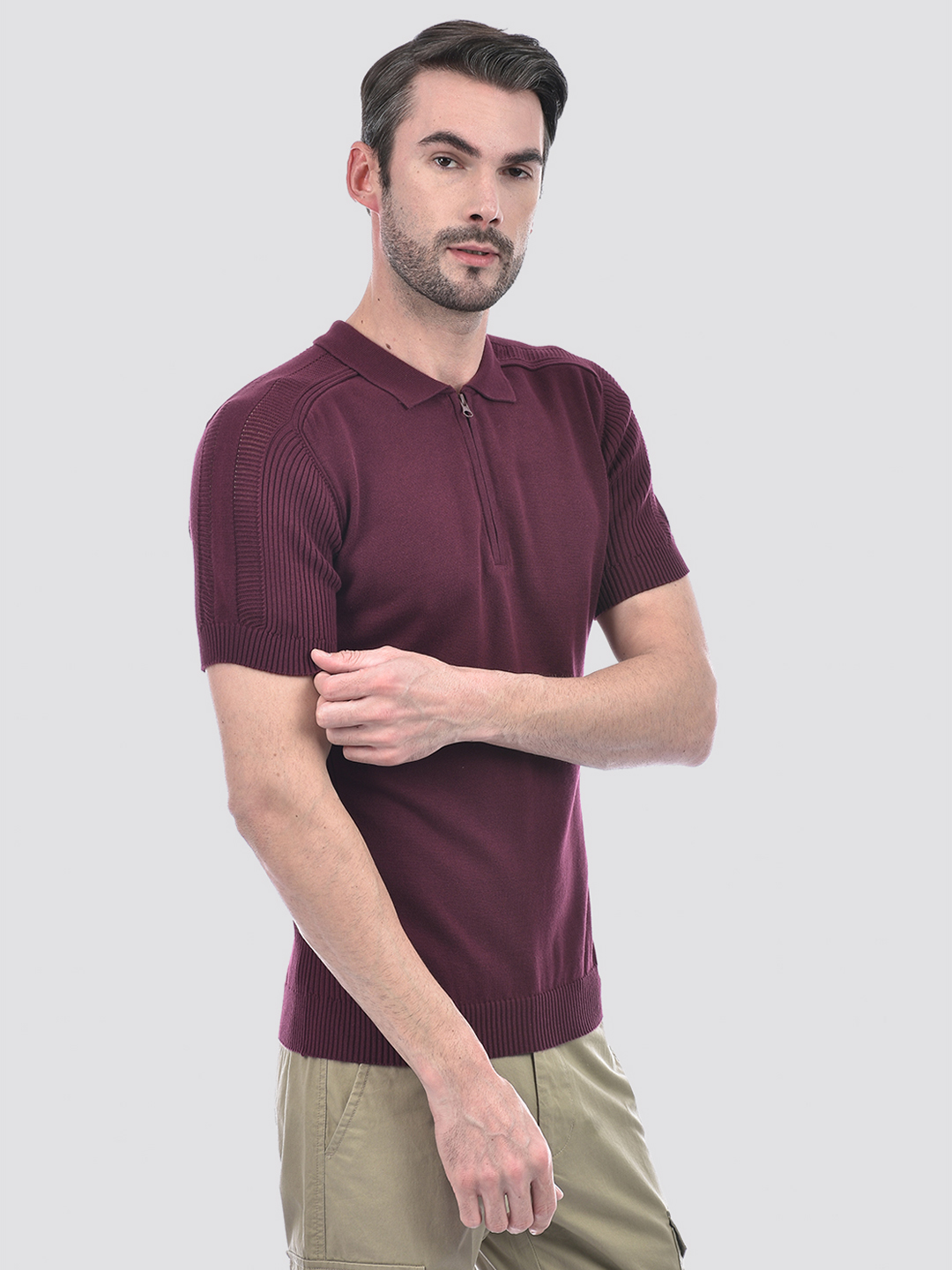 Numero Uno Men's Half Sleeve Slim Fit Maroon Polo T-Shirt